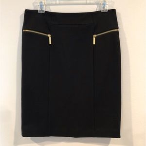 Michael Kors Black Pencil Skirt: Black & Gold